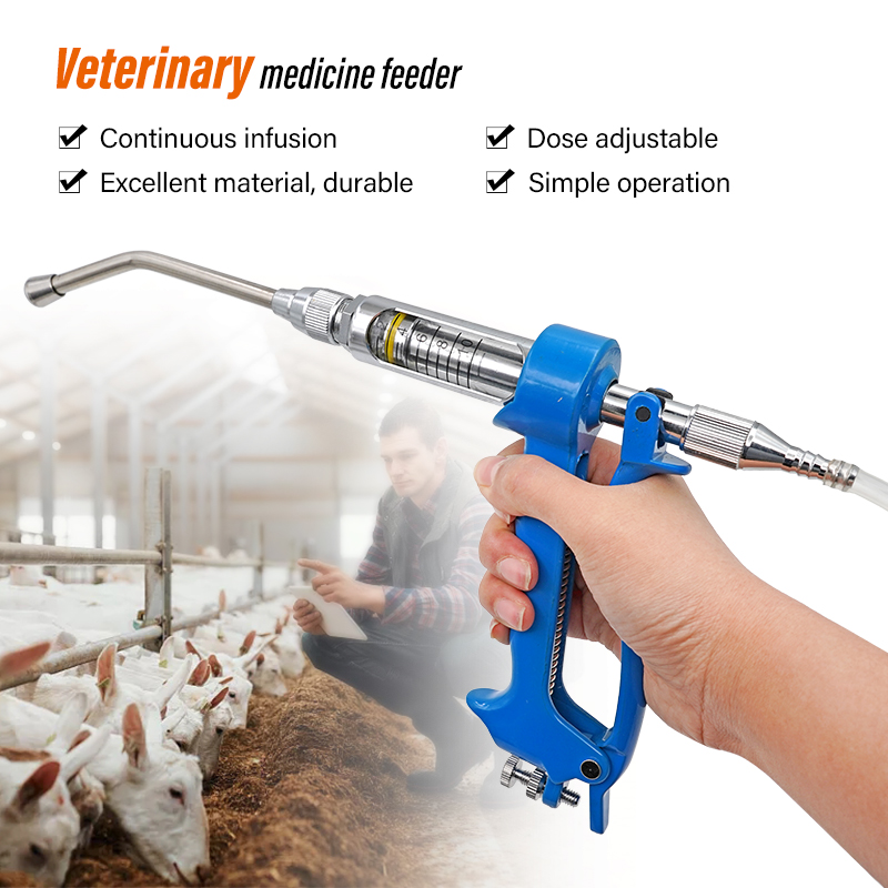 Veterinary Syringe Gun - Veterinärmedizinische kontinuierliche Medikamenten-Fütterungsspritze für Rinder, Schweine,